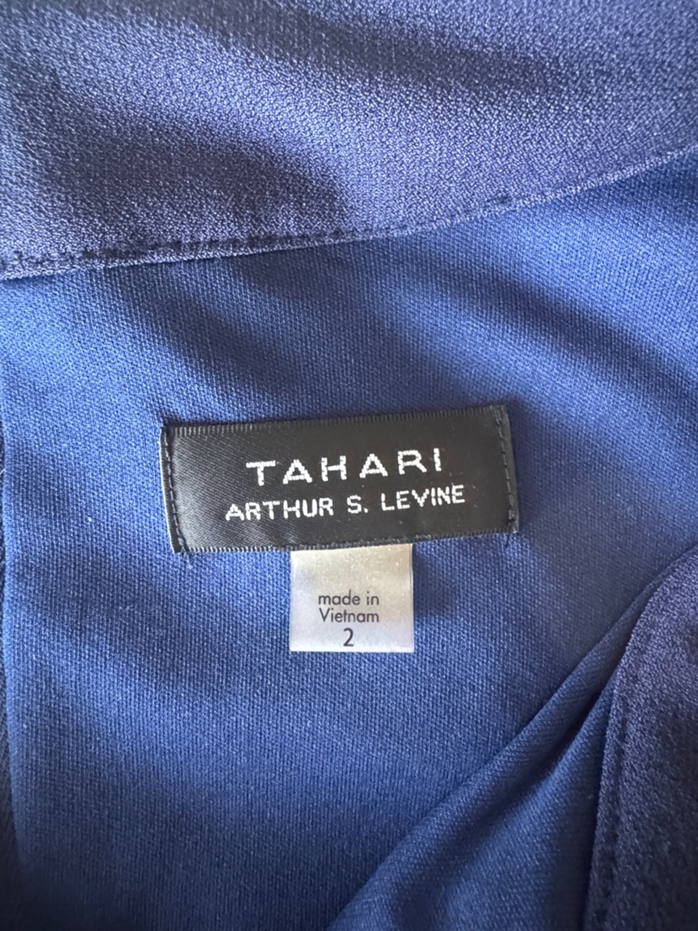 Tahari ASL Navy White Colorblock Geometric Sheath Work Dress Size 2 - Picture 9 of 10